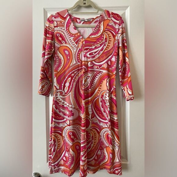 Vibrant Paisley Print Dress - Barbara Gerwit Small - Picture 1 of 3